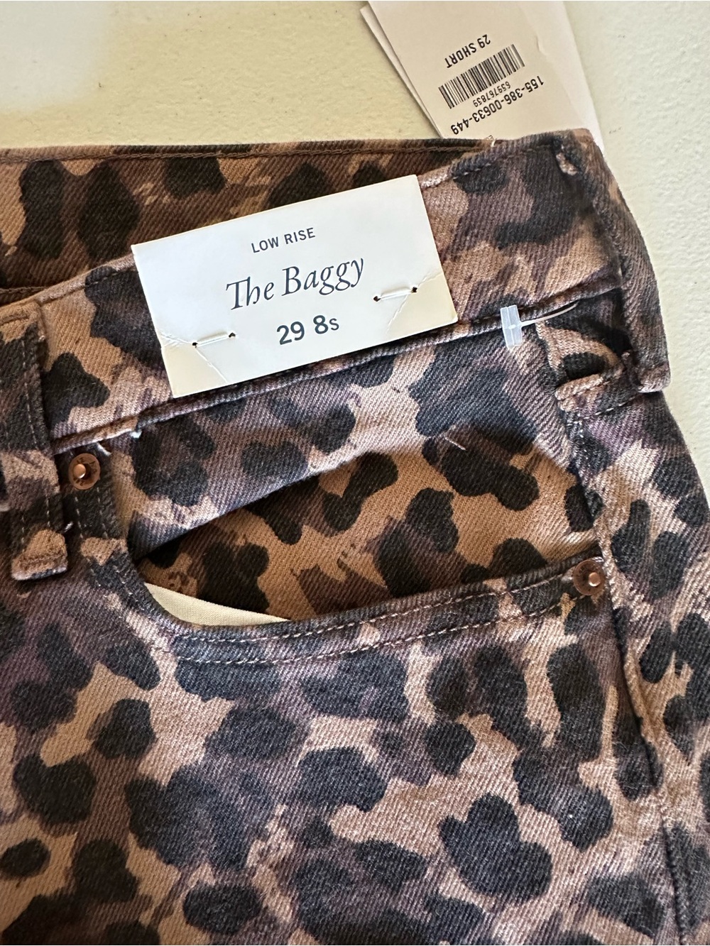 Abercrombie & Fitch Baggy Leopard Print Jeans - Brown & Black - Picture 3 of 7